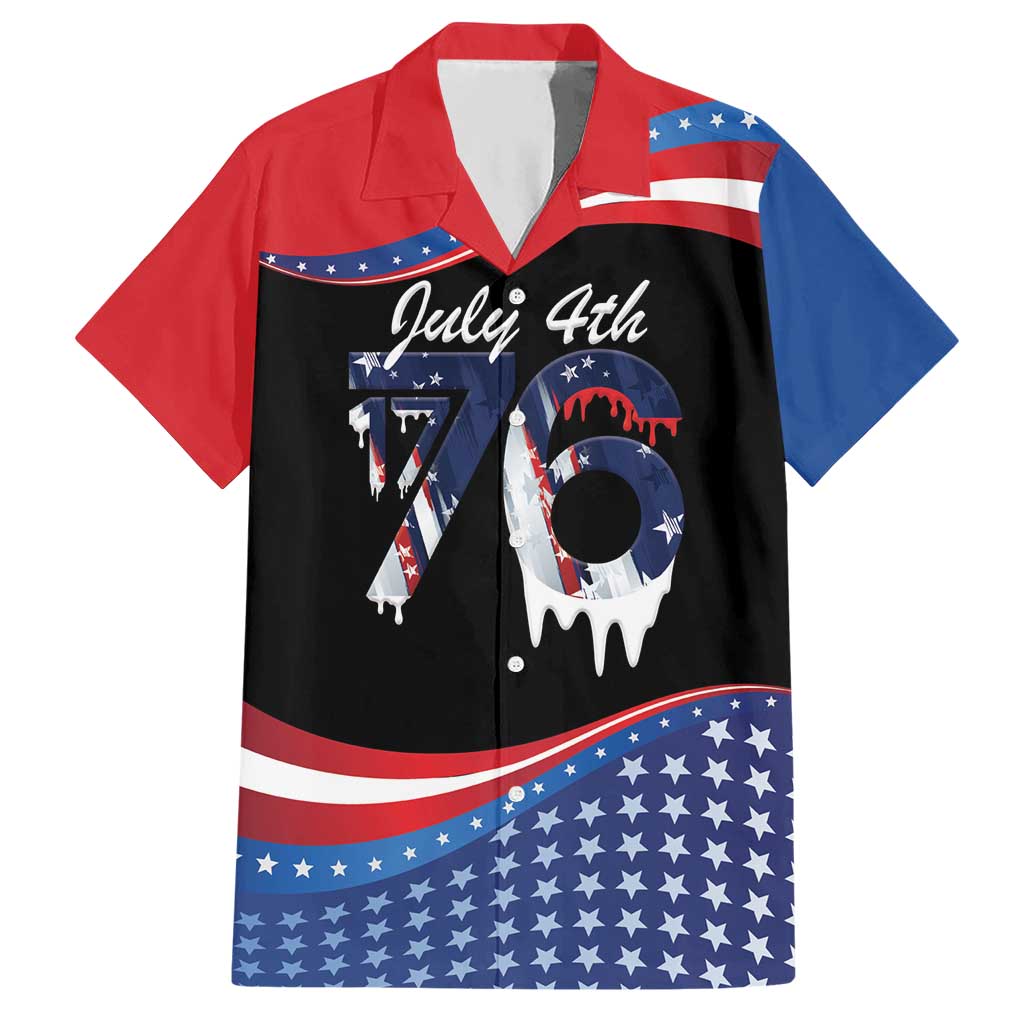 Funny Ice Cream 1776 Drip Personalized Hawaiian Shirt American Flag 4th Of July