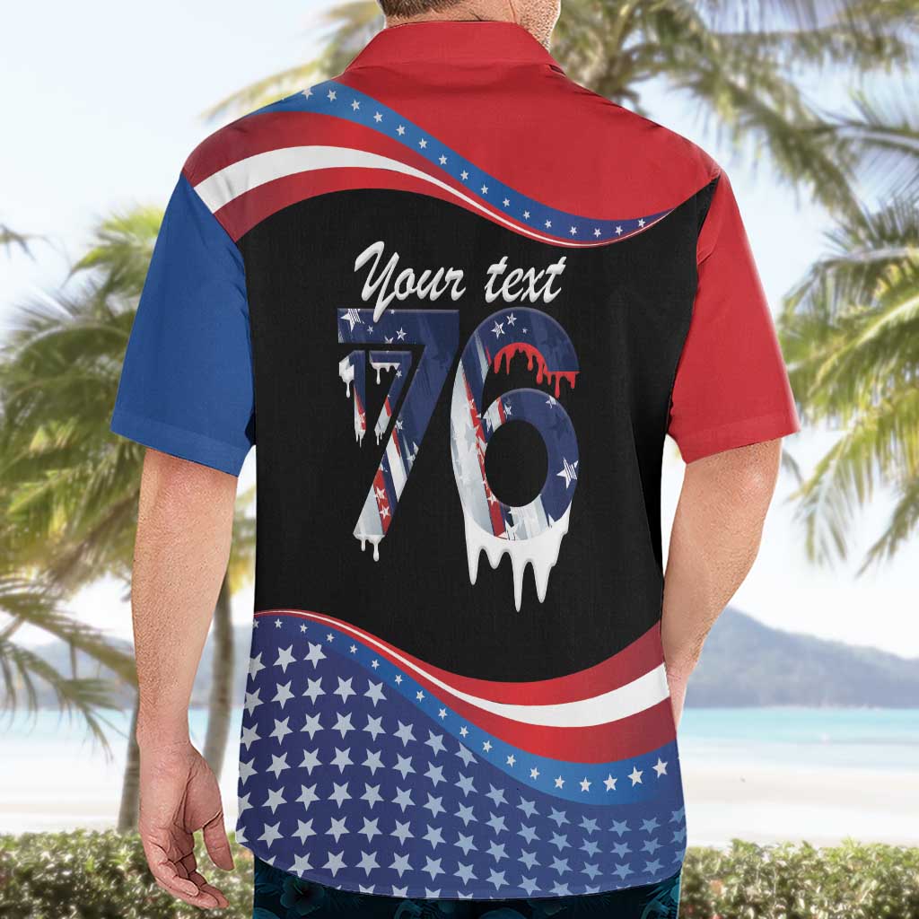 Funny Ice Cream 1776 Drip Personalized Hawaiian Shirt American Flag 4th Of July