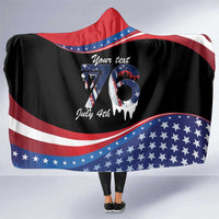 Funny Ice Cream 1776 Drip Personalized Hooded Blanket American Flag 4th Of July