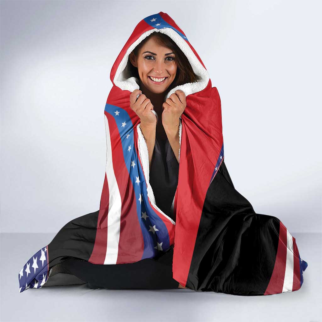 Funny Ice Cream 1776 Drip Personalized Hooded Blanket American Flag 4th Of July