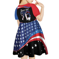 Funny Ice Cream 1776 Drip Personalized Kid Short Sleeve Dress American Flag 4th Of July