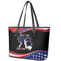 Funny Ice Cream 1776 Drip Personalized Leather Tote Bag American Flag 4th Of July