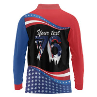 Funny Ice Cream 1776 Drip Personalized Long Sleeve Polo Shirt American Flag 4th Of July
