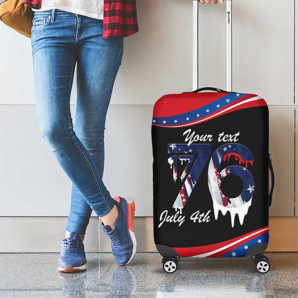 Funny Ice Cream 1776 Drip Personalized Luggage Cover American Flag 4th Of July