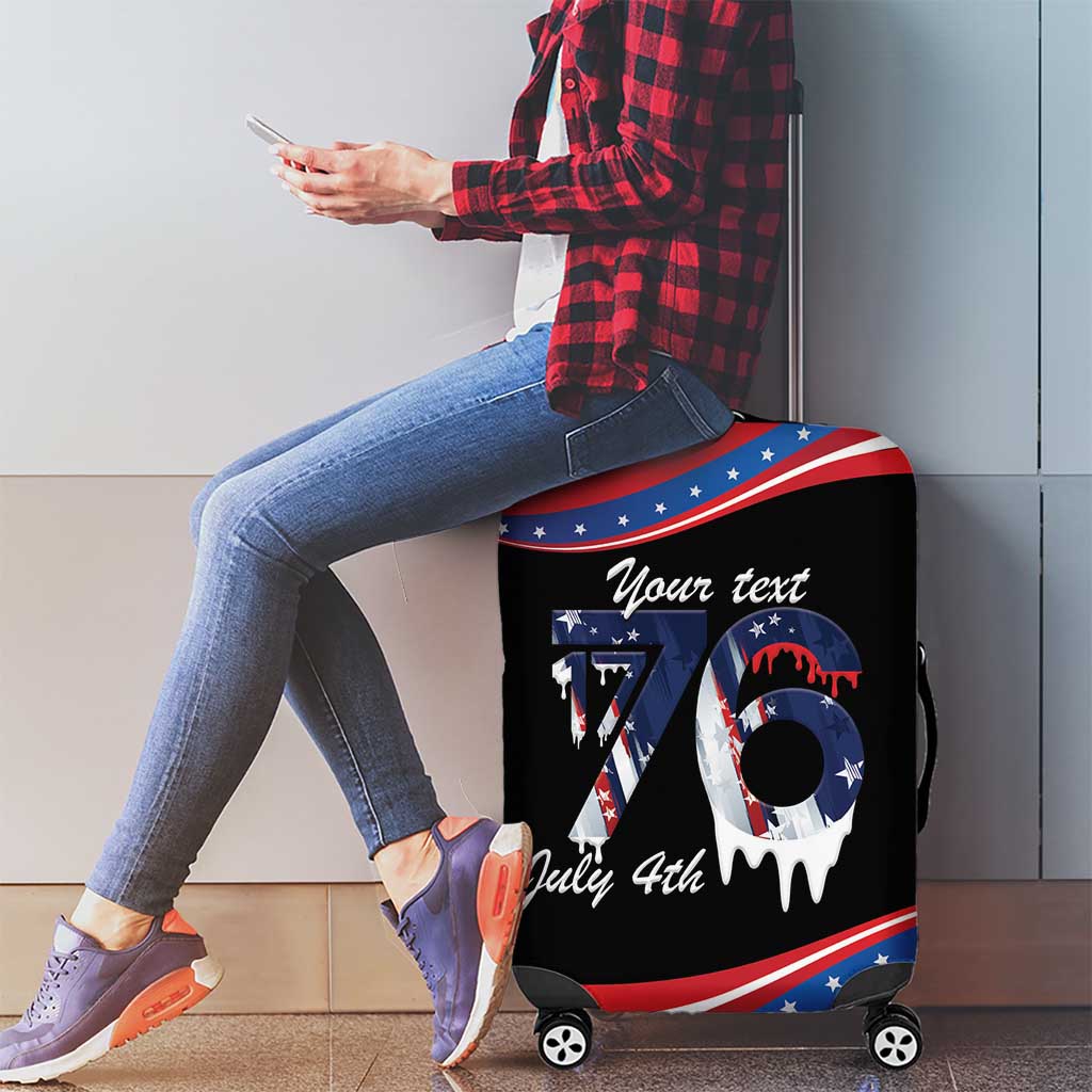 Funny Ice Cream 1776 Drip Personalized Luggage Cover American Flag 4th Of July