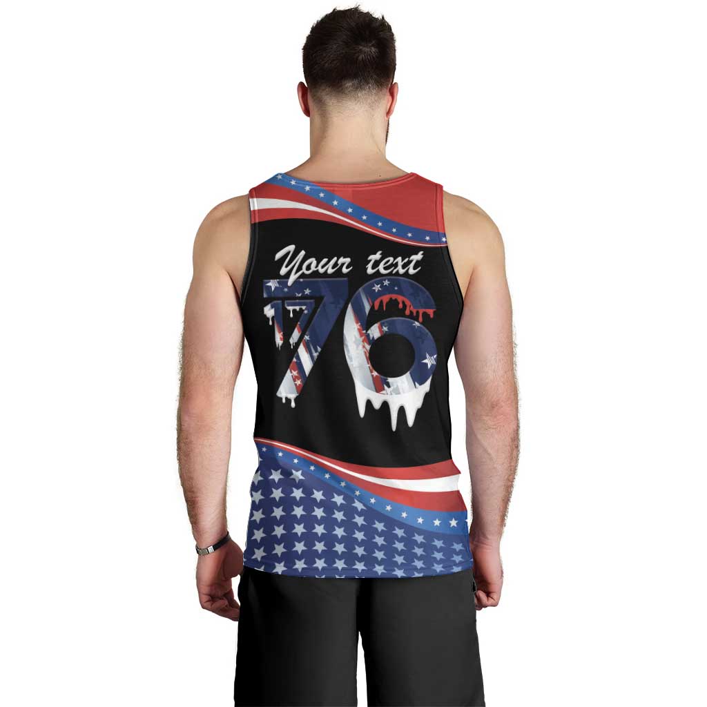 Funny Ice Cream 1776 Drip Personalized Men Tank Top American Flag 4th Of July