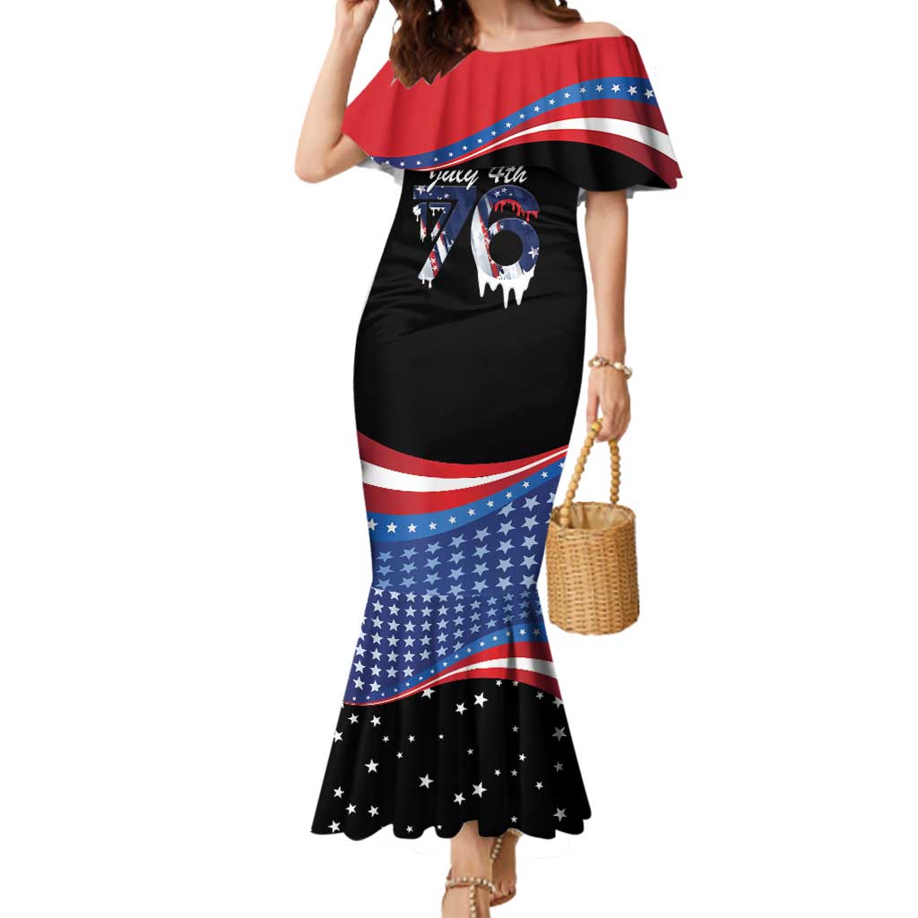 Funny Ice Cream 1776 Drip Personalized Mermaid Dress American Flag 4th Of July