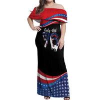 Funny Ice Cream 1776 Drip Personalized Off Shoulder Maxi Dress American Flag 4th Of July