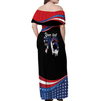 Funny Ice Cream 1776 Drip Personalized Off Shoulder Maxi Dress American Flag 4th Of July