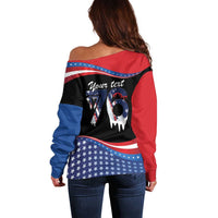 Funny Ice Cream 1776 Drip Personalized Off Shoulder Sweater American Flag 4th Of July