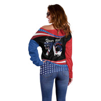 Funny Ice Cream 1776 Drip Personalized Off Shoulder Sweater American Flag 4th Of July