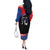 Funny Ice Cream 1776 Drip Personalized Off The Shoulder Long Sleeve Dress American Flag 4th Of July
