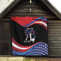 Funny Ice Cream 1776 Drip Personalized Quilt American Flag 4th Of July
