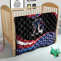 Funny Ice Cream 1776 Drip Personalized Quilt American Flag 4th Of July