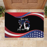 Funny Ice Cream 1776 Drip Personalized Rubber Doormat American Flag 4th Of July