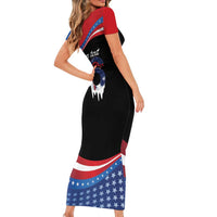 Funny Ice Cream 1776 Drip Personalized Short Sleeve Bodycon Dress American Flag 4th Of July