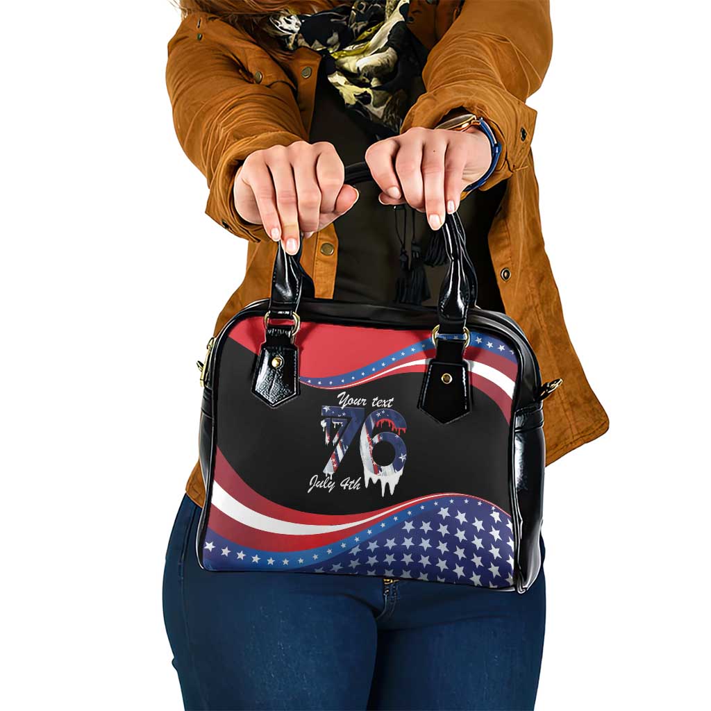 Funny Ice Cream 1776 Drip Personalized Shoulder Handbag American Flag 4th Of July