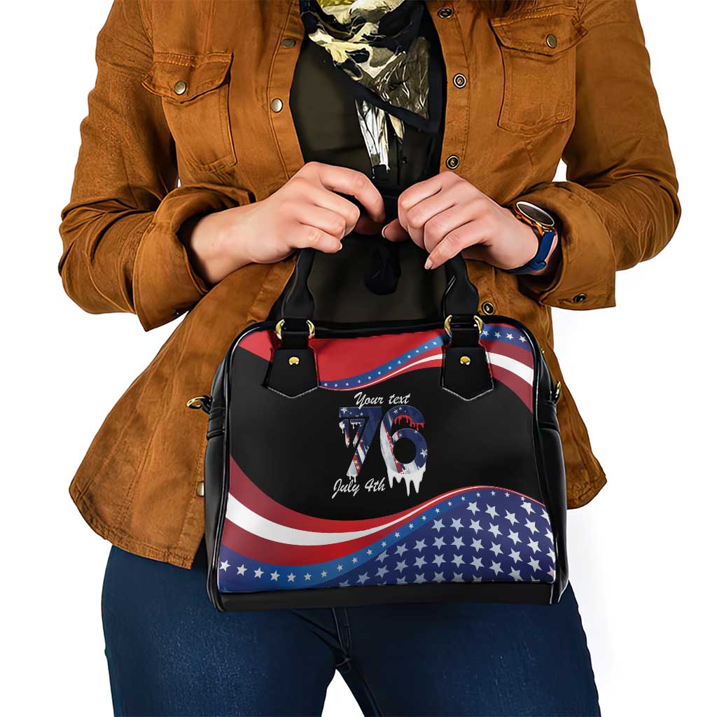 Funny Ice Cream 1776 Drip Personalized Shoulder Handbag American Flag 4th Of July
