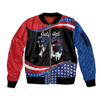 Funny Ice Cream 1776 Drip Personalized Sleeve Zip Bomber Jacket American Flag 4th Of July