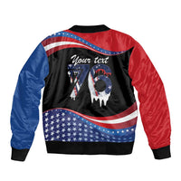 Funny Ice Cream 1776 Drip Personalized Sleeve Zip Bomber Jacket American Flag 4th Of July
