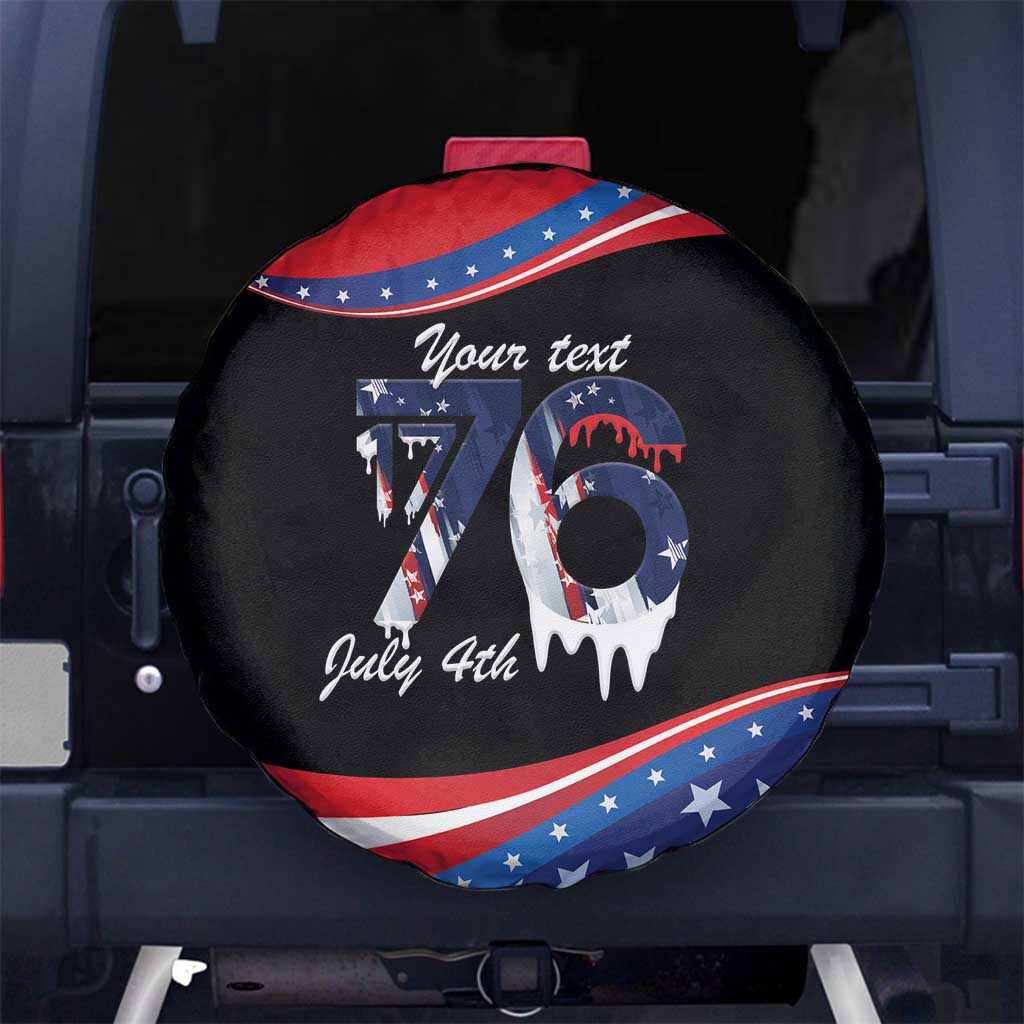 Funny Ice Cream 1776 Drip Personalized Spare Tire Cover American Flag 4th Of July
