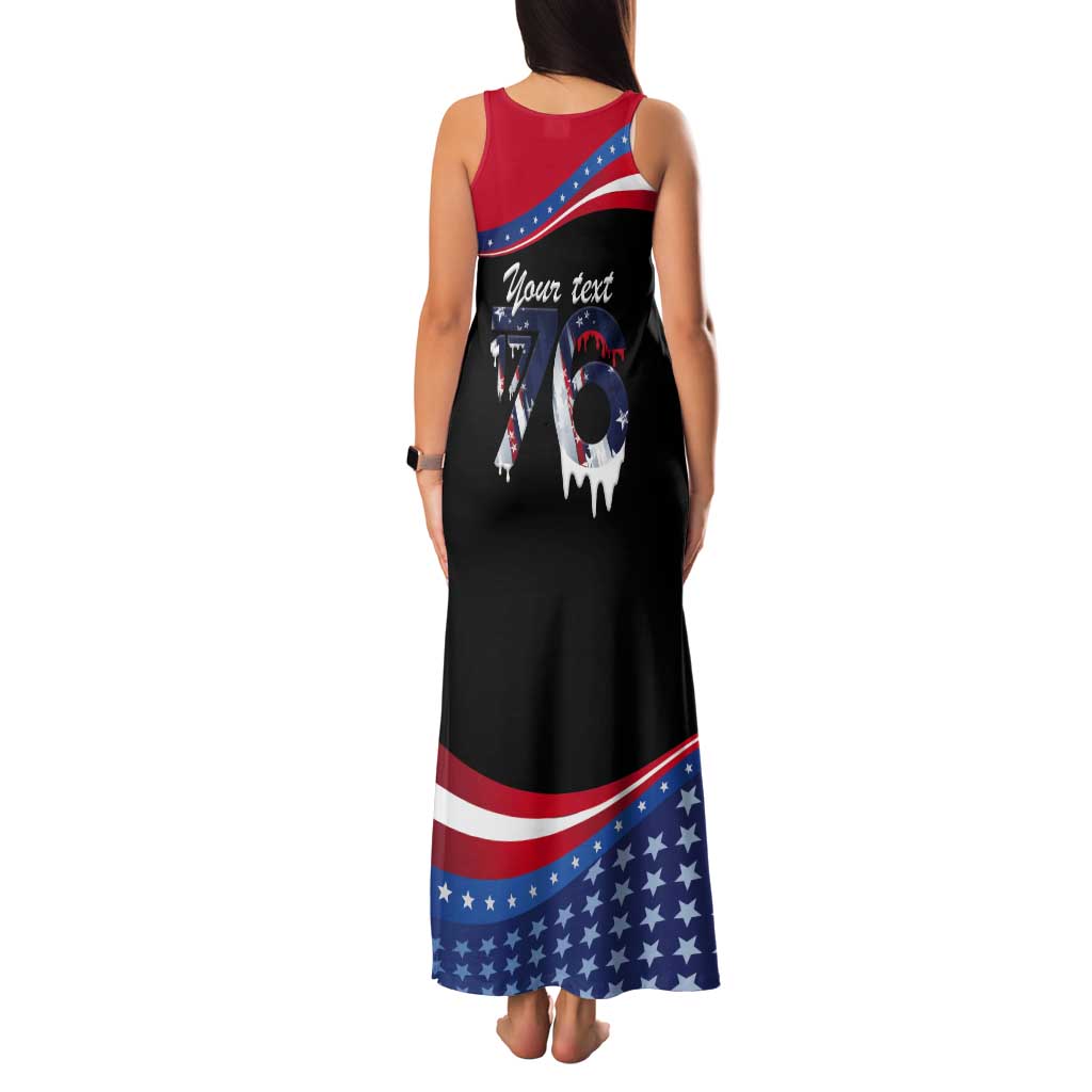 Funny Ice Cream 1776 Drip Personalized Tank Maxi Dress American Flag 4th Of July