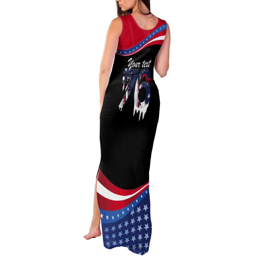 Funny Ice Cream 1776 Drip Personalized Tank Maxi Dress American Flag 4th Of July