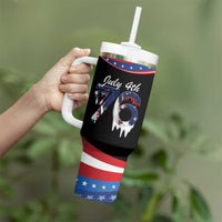 Funny Ice Cream 1776 Drip Personalized Tumbler With Handle American Flag 4th Of July