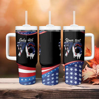 Funny Ice Cream 1776 Drip Personalized Tumbler With Handle American Flag 4th Of July