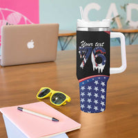 Funny Ice Cream 1776 Drip Personalized Tumbler With Handle American Flag 4th Of July