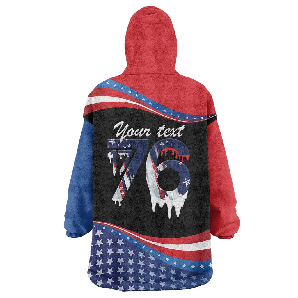 Funny Ice Cream 1776 Drip Personalized Wearable Blanket Hoodie American Flag 4th Of July