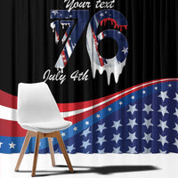 Funny Ice Cream 1776 Drip Personalized Window Curtain American Flag 4th Of July