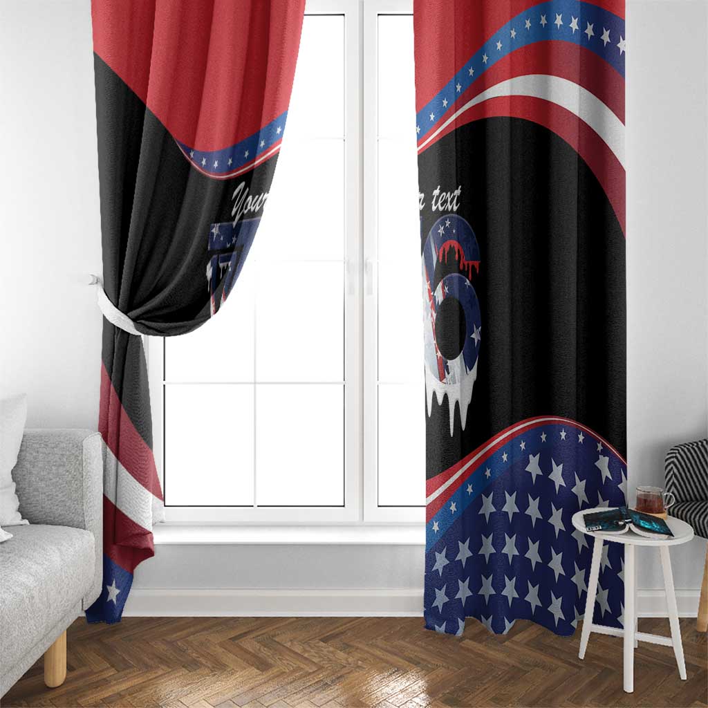Funny Ice Cream 1776 Drip Personalized Window Curtain American Flag 4th Of July