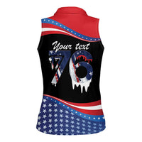 Funny Ice Cream 1776 Drip Personalized Women Sleeveless Polo Shirt American Flag 4th Of July