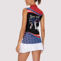 Funny Ice Cream 1776 Drip Personalized Women Sleeveless Polo Shirt American Flag 4th Of July