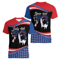 Funny Ice Cream 1776 Drip Personalized Women V-Neck T-Shirt American Flag 4th Of July