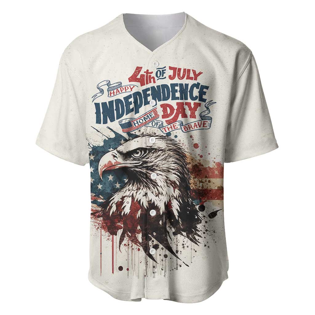 Happy Fourth of July Personalized Baseball Jersey Bald Eagle USA Independence Day