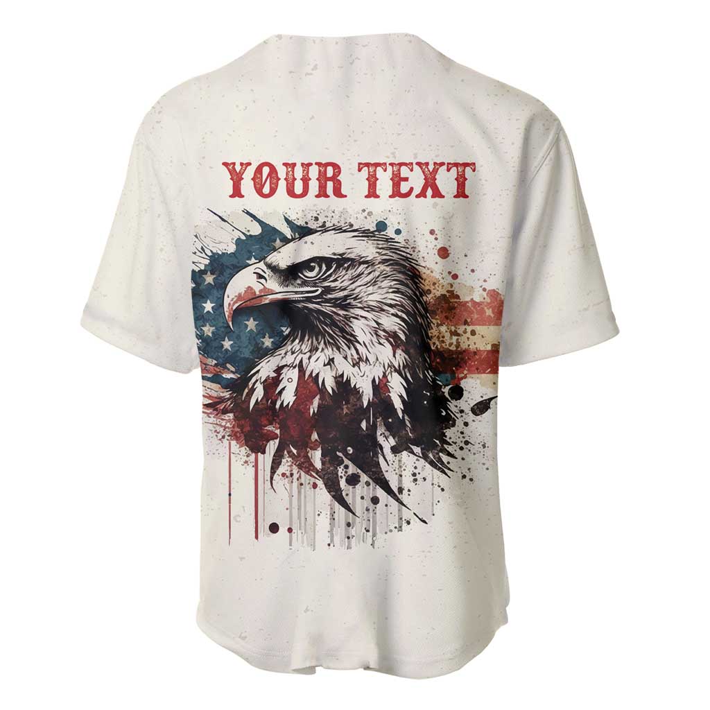 Happy Fourth of July Personalized Baseball Jersey Bald Eagle USA Independence Day