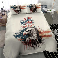 Happy Fourth of July Personalized Bedding Set Bald Eagle USA Independence Day