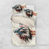 Happy Fourth of July Personalized Bedding Set Bald Eagle USA Independence Day