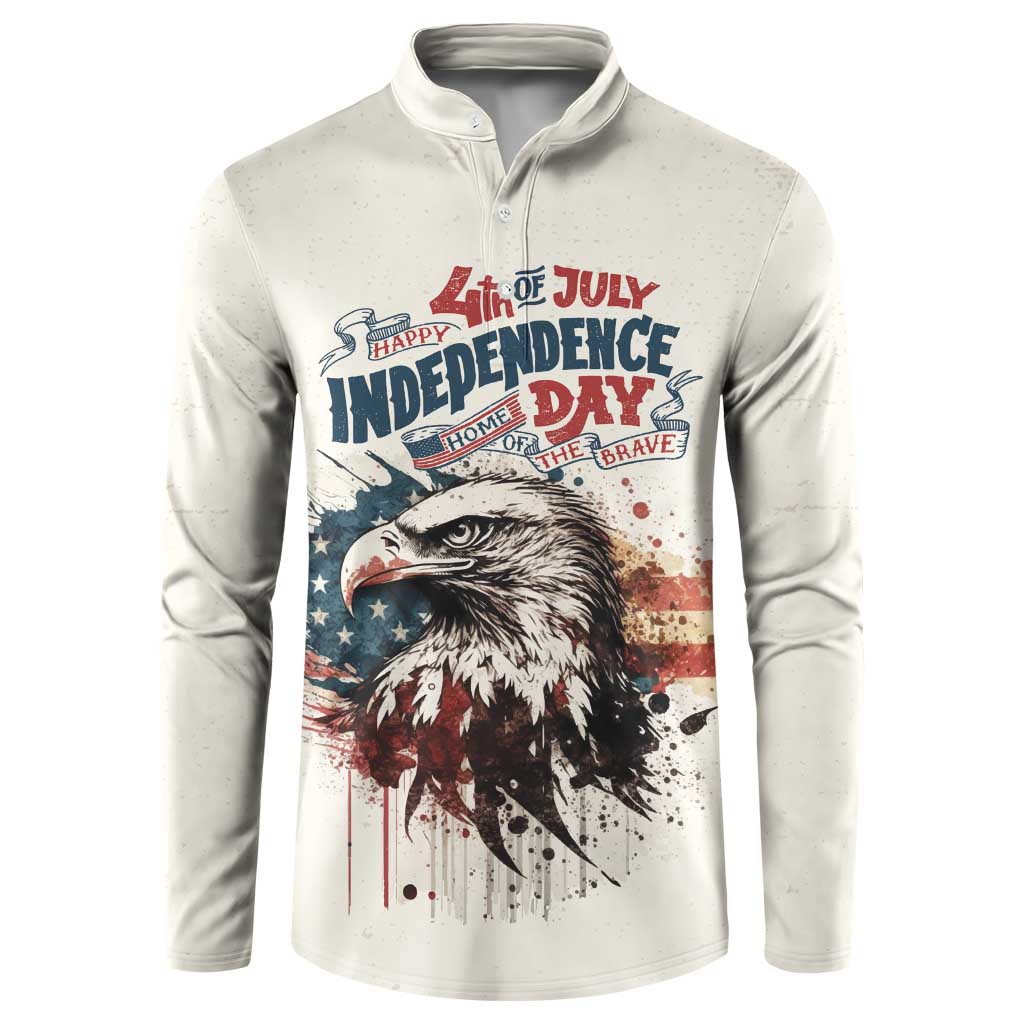 Happy Fourth of July Personalized Button Sweatshirt Bald Eagle USA Independence Day
