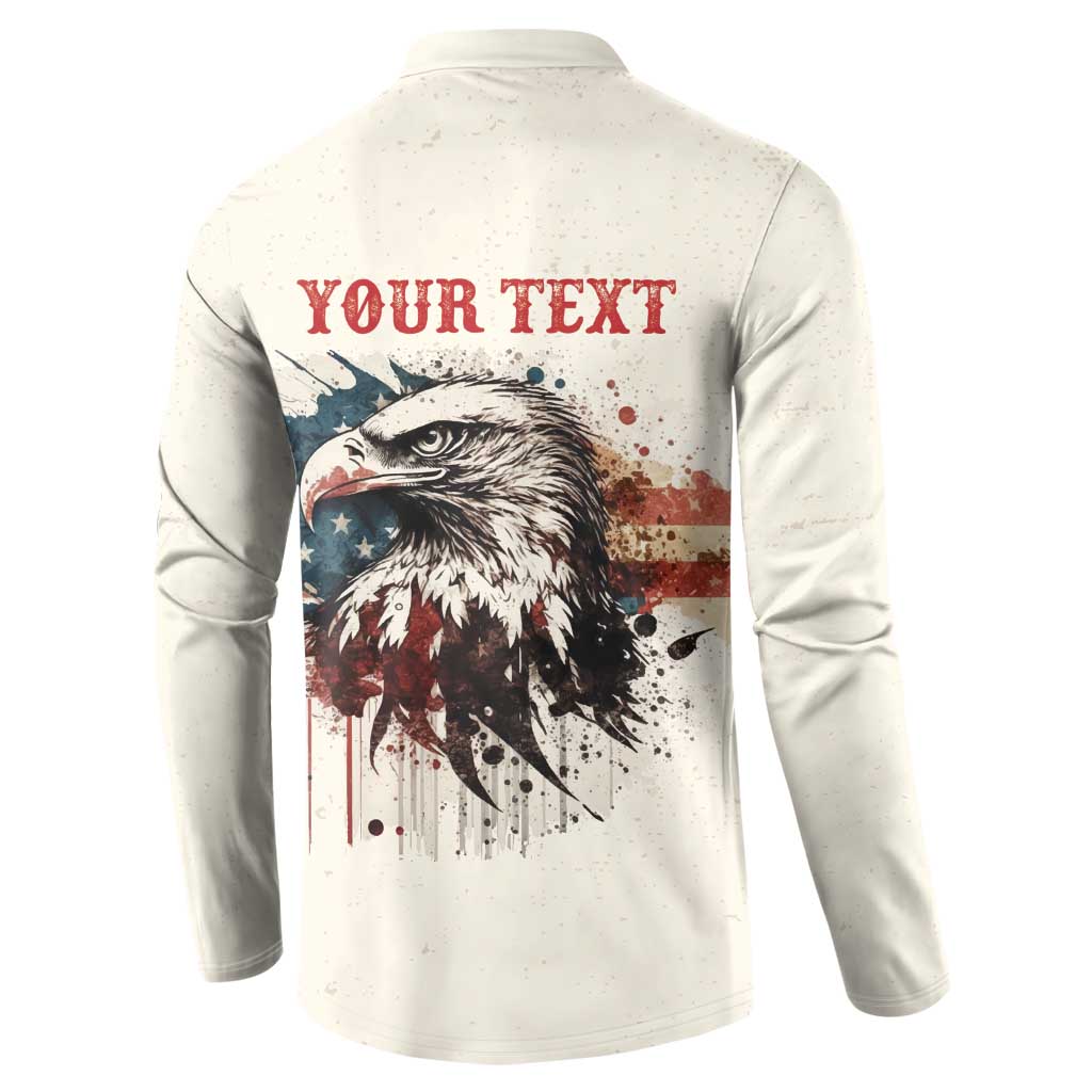 Happy Fourth of July Personalized Button Sweatshirt Bald Eagle USA Independence Day