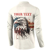 Happy Fourth of July Personalized Button Sweatshirt Bald Eagle USA Independence Day