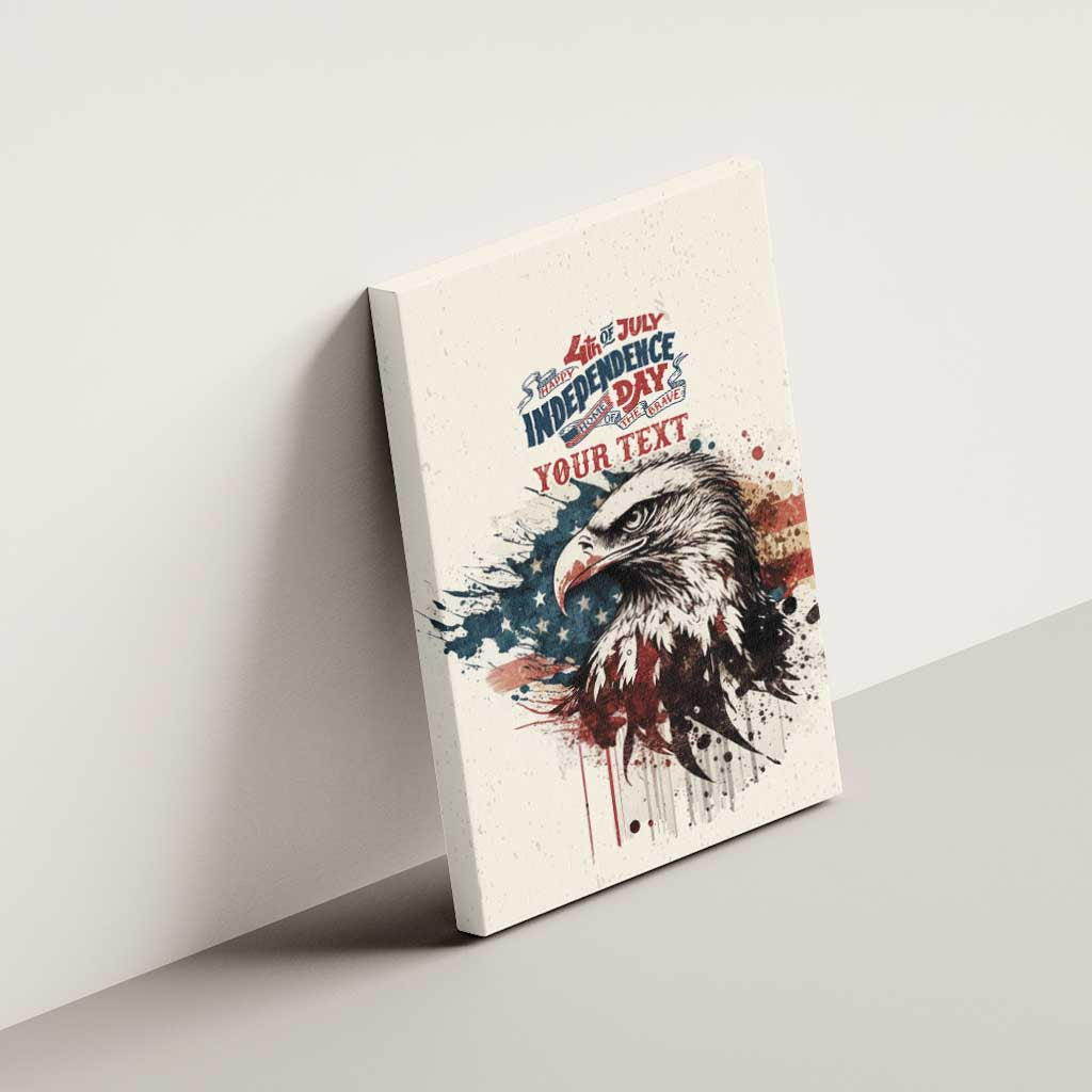 Happy Fourth of July Personalized Canvas Wall Art Bald Eagle USA Independence Day