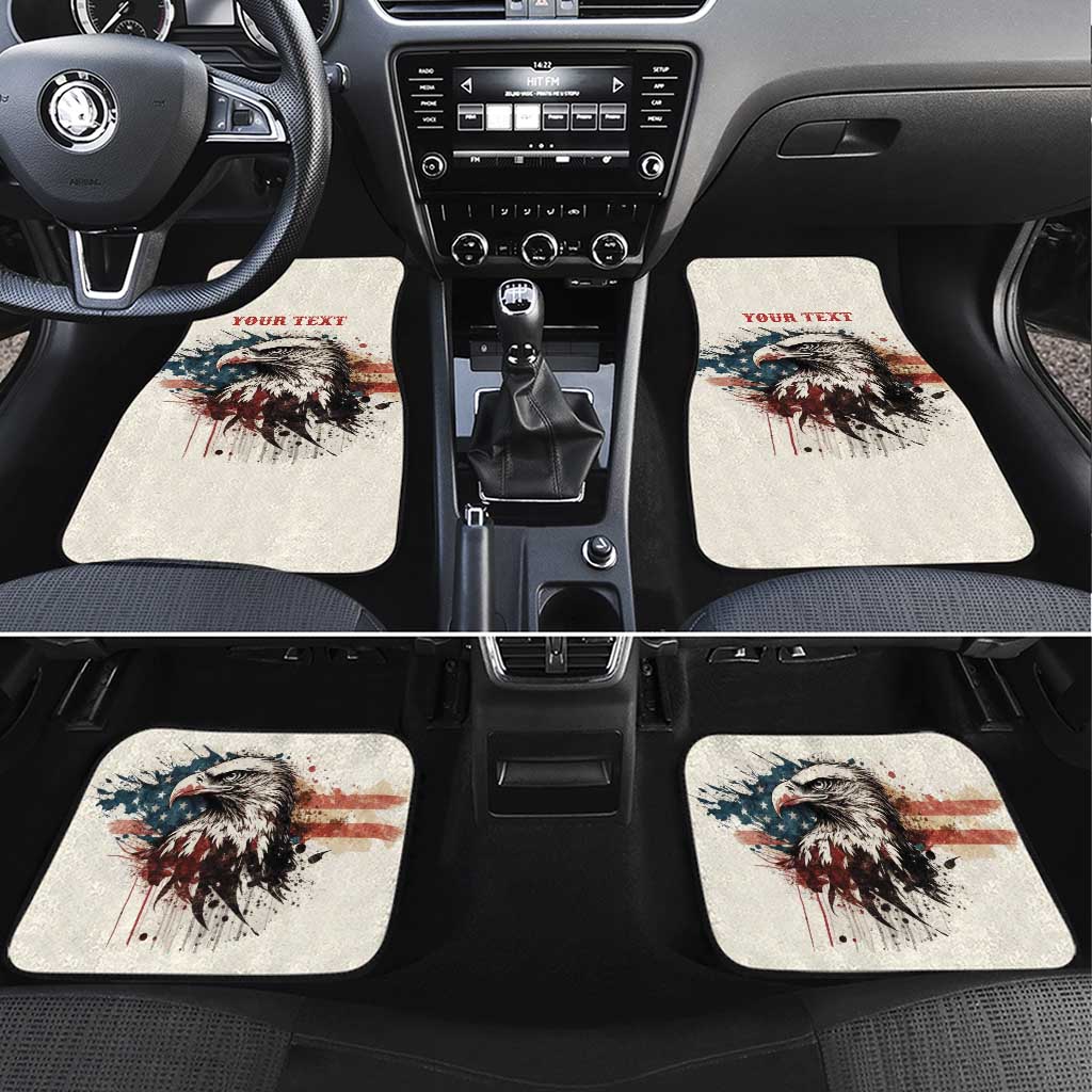 Happy Fourth of July Personalized Car Mats Bald Eagle USA Independence Day
