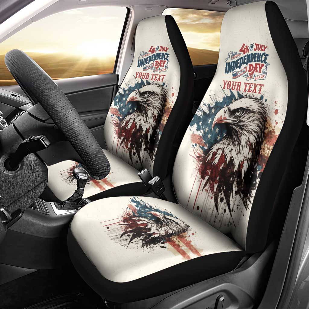 Happy Fourth of July Personalized Car Seat Cover Bald Eagle USA Independence Day