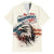 Happy Fourth of July Personalized Family Matching Off The Shoulder Long Sleeve Dress and Hawaiian Shirt Bald Eagle USA Independence Day