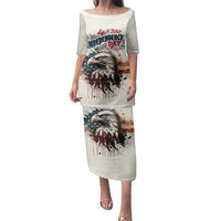 Happy Fourth of July Personalized Family Matching Puletasi and Hawaiian Shirt Bald Eagle USA Independence Day