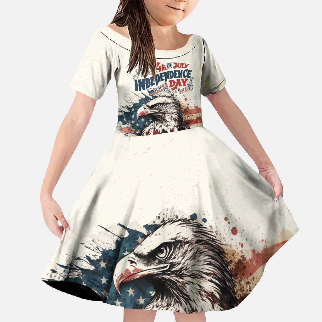Happy Fourth of July Personalized Family Matching Tank Maxi Dress and Hawaiian Shirt Bald Eagle USA Independence Day