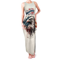 Happy Fourth of July Personalized Family Matching Tank Maxi Dress and Hawaiian Shirt Bald Eagle USA Independence Day